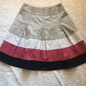 The Limited Striped color block pleated skirt
